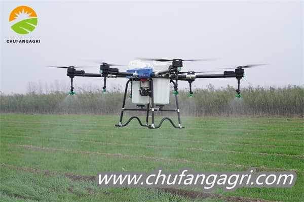 Drones spray crops